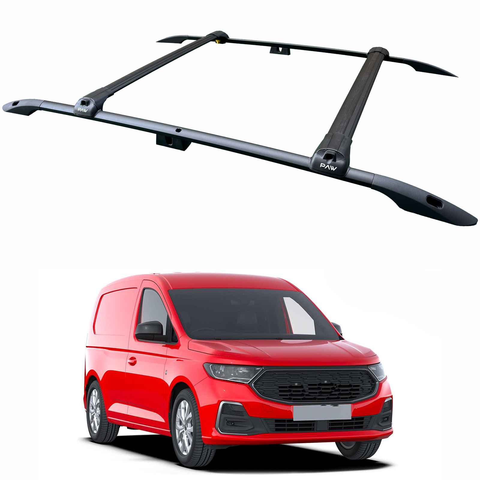 For Ford Transit Connect SWB (2024-2025) Roof Side Rails & Roof Rack Cross Bar Set – Black For Ford Transit Connect SWB (2024-2025) Roof Side Rails & Roof Rack Cross Bar Set – Black